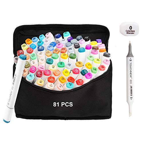 80 pennarelli con doppia punta + 1 incolore, perfetti per dipingere, colorare e disegnare