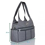 LCP Kids grosse Baby Wickeltasche PARIS GREY mit Wickelunterlage und vielen Fächern modern mit Universal Haken als Kinderwagen Befestigung für unterwegs - 8