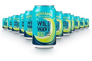 TWELVE GREEN BOTTLES Adnams Wild Wave 0.5% Vegan Friendly Cider Cans 330ml - Pack of 12