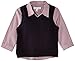 Pumpkin Patch Baby Boys 0-24M Mock Shirt Vest Cardigan, Black (Eclipse), 12-18 Months