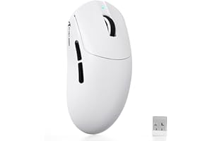 ATTACK SHARK X8SE Ratón Gaming Inalámbrico, Peso Ligero 55g, Sensor PAW3311, Chip BK52820, 25,000 dpi, BT/2.4G/USB-C, 80 Millones de Clics, Batería 500mAh, Driver Web para PC/Mac– Blanco