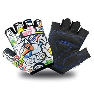 Bicycle Gloves for Kids Boys Girls Half Finger Cycling Skating Gloves