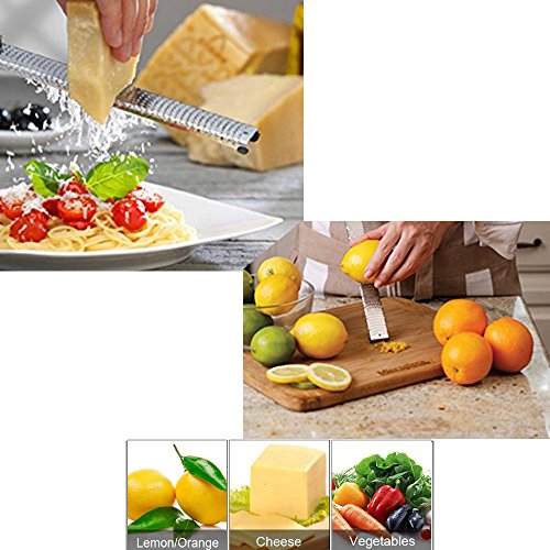 Microplane Zitrone Zester Küche Reibe für Knoblauch mit Plastikbeutel Clips für Taschen 4pcs (schwarz) - 2