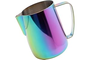 Dianoo Lanciatore Per Latte In Acciaio Inossidabile Placcato In Titanio - Scrematrice Tazza Di Art Caffè Cappuccino Multicolore 600ml