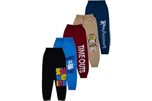 T2F Boy's Cotton Regular Fit Printed Track Pants (Pack fo 5)