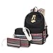Produktbild Canvas Rucksack, Laptop Schule Rucksack, Schule Rucksack + Messenger Bag + Handtasche (schwarz-2)
