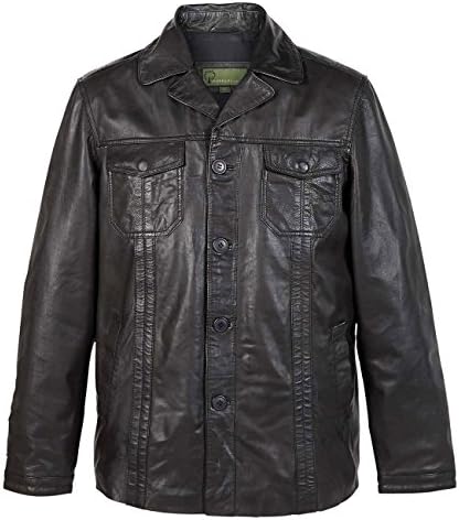 Adam: Leather Jacket Black, 3XL, Black