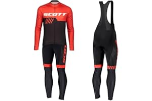 Moxilyn Abbigliamento Ciclismo Set Manica Lunga Completo da Ciclismo per Uomo con Imbottiti Silicone 20D ad Antivento asciugatura per MTB Ciclista Corsa All'aperto