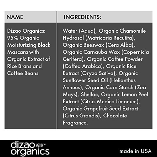 Dizao 95% Organische Feuchtigkeitsspendende Schwarze Mascara mit dem Organischen Extrakt von Reiskleie und Kaffeebohnen - 5