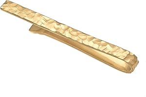 Kuzzoi Męska spinka do krawata strukturalna, 3,5 mm, do normalnych krawatów, srebro wysokiej próby 925, pozłacane, biżuteria do krawata dla mężczyzn o wyglądzie młotkowanym, Srebro wysokiej próby