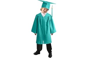 JiJiRuDU Abito da Laureato Set Toga Laurea Per Bambini Asilo Costumi Laurea e Tocco Cappello Laurea Costume da Laureato per Bambini Studenti Elementare Medi Linea Costume Travestimento 4-10 Anni