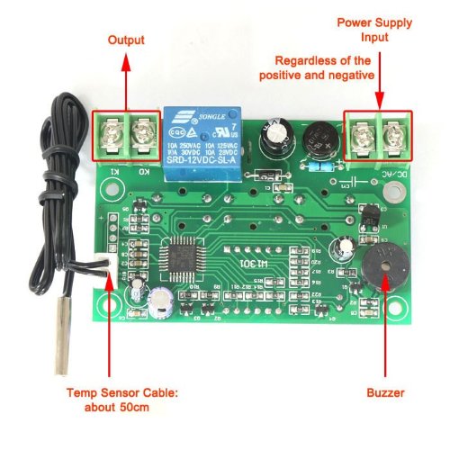 DROK® 12V DC Digitale Temperaturregler Heizen / Kühlen Thermostat Temp Control–50-110 ℃ - 6