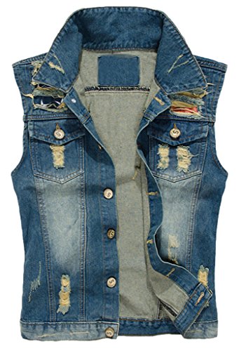 Sawadikaa-Herren-Klassisch-Denimweste-Jahrgang-Cowboyjacke-Jeansweste-Fernlastfahrerjacke