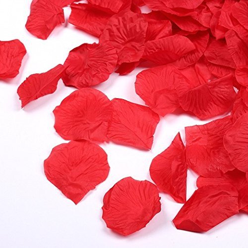 S/O® 500er Pack Rosenblätter Rosenblüten Rot Rosen Blätter Blüten Kunstblumen Seidenblumen - 2