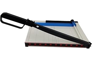 KASADIN Guillotina de Papel con Base de Metal, Dispositivo de Protección, Cizalla Papel A4 B5 A5 B6 B7, Cortador de Papel Profesional Capacidad 12 Hojas, Máxima Precisión, Perfecto para Fotos, Papel, Blanco