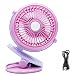 Produktbild Mini Tischventilator USB-Klemmleuchte tragbar Lüfter zu Clipper drehbar Mini Fan 3 Modi-Einstellbare Geschwindigkeit Lüfter leise und kraftvoll – Perfekt für Kinderwagen/Babybett/Büro/Reise rosa Rose