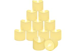 CNMTCCO Candele a LED, 24Pcs Candele a LED Senza Fiamma, Lumini LED, Luce Calda Senza Fiamme con Batterie per Decorazione di Casa,Matrimoni Partito, Halloween, Natale (bianco caldo, 3.7 x 3 CM)