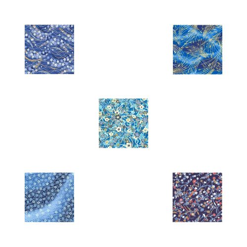 Origamipapier Washi Aizome blaugemustert, DW-459, 15cm - 2