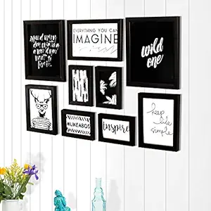 Art Street Frame Motivational Posters / Photo Frames Simple Life Theme Set of 9 Pieces with Art Prints.
