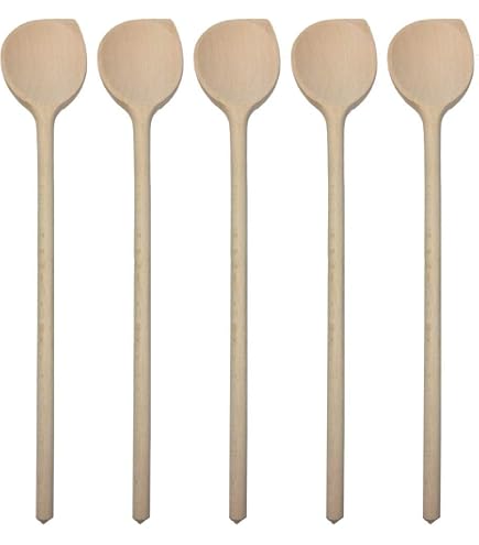 Balna Pfannenwender Holz Set 5 Stück, 30 Cm – Aus Buchenholz, Für Küche & Grill, Schonend Für Beschichtungen