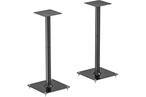 HALTERUNGSPROFI LSTSL4-B Speaker Stands Metal Glass for Satellite Surround Boxes Pair (2 Pieces) Each 25 kg Load Capacity