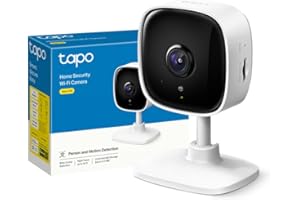 Tapo C100 Telecamera Wi-Fi Interno, Videocamera Sorveglianza FHD, Visione Notturna, Audio Bidirezionale, Notifiche in Tempo Reale del Sensore di Movimento, MicroSD fino a 512GB