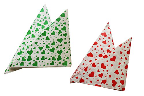 Spitztüten aus Papier Motiv: „Herzen“ Länge ca. 23 cm für ca. 250 g Inhalt (100 Stück, rot) - 2