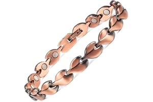 WOLLET Knöchelstütze Gesundheit Anti Müdigkeit Magnetfeldtherapie Kupfer Magnetische Fußkettchen Fußkettchen für Frauen Schmerzlinderung bei Arthritis (Fußkettchen/Großes Armband (24cm/9mm)