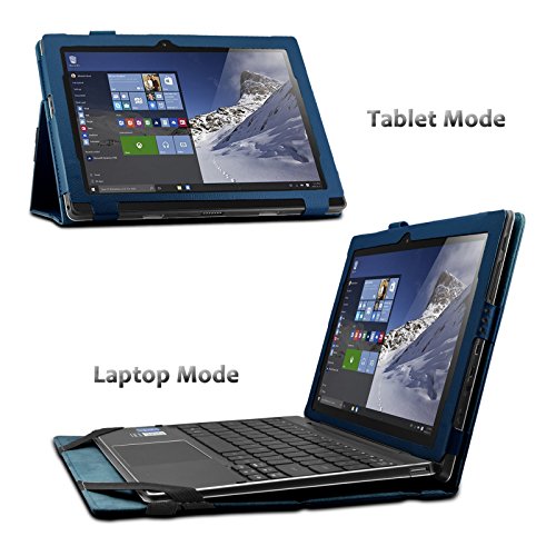 Lenovo Miix 310 Hülle Case, Infiland Slim Fit Folio PU-lederne dünne Kunstleder Schutzhülle Cover Tasche für Lenovo Miix 310 25,65 cm (10,1 Zoll HD) x5-Z8350 Tablet PC(mit Auto Schlaf / Wach Funktion, Tablet und Tastatur sind nicht entgehaltet)(Dunkleblau) - 3