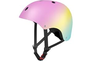 LANOVAGEAR Casque Enfant Ajustable Casque de vélo pour Enfant Filles Garçons Skate Casque Antichoc et résistant aux Coups pour Roller Cyclisme Skateboard Scooter