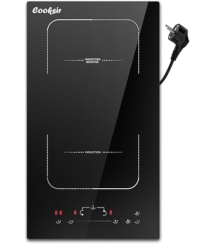 Piano Cottura Induzione 30cm 2 Fuochi Da Incasso Funzione Boost Touch Control Display Led Vetro