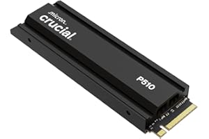 Crucial P510 SSD 2TB PCIe 5.0 x5 Gen5 NVMe M.2 con Disipador, Velocidades de lectura hasta 10000 MB/s, escritura 8700 MB/s, Ordenador de Sobremesa e PS5, Disco Duro Interno- CT2000P510SSD5-01