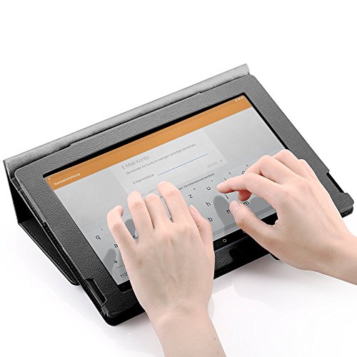 EasyAcc Schutzhülle tasche für Medion Lifetab S10366 / S10365 / S10333 / S10334 / S10345 / S10346 / P10341 / MD 99891 Flip Case Book Cover Hüllen Ledertasche lederhülle mit Standfunktion / Auto Sleep – PU Leder, Schwarz, Slim - 5