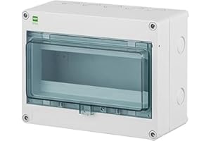 ELEKTRO-PLAST Hermetica cassetta di sicurezza da parete, 1 fila, 10 moduli IP65, impermeabile, per esterni, grigio chiaro