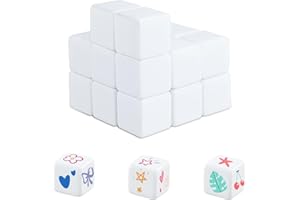 DEAMOS Blank White Dice, 25MM Acrylic Blank D6 Dice, White Cubes for Board Games,Parties,Fun,Maths Teaching,DIY (20pcs-25mm)
