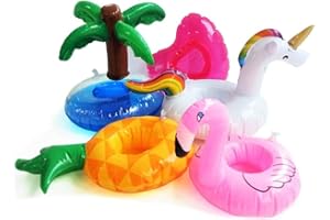 KARADROVA Inflatable Raft for Elf, Naughty Elf Accessories Props, Inflatable Drink Holders, Floating Cup Holders for Hot Tub, Flamingo Unicorn Drink Holder for Pool, & Repair Patches