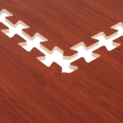 Wood Effect Interlocking Foam Mats - Perfect for Floor Protection, Garage, Exercise, Yoga, Playroom. Eva foam (9 tiles, Chocolate Brown)