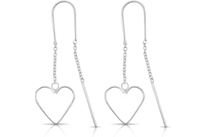 DTPSilver – srebro próby 925 przeciągane przez serce kolczyki