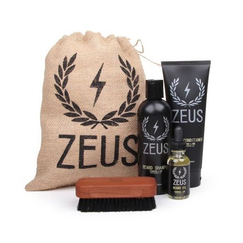 Zeus Deluxe Beard Grooming Kit for Men - Beard Care Gift Set to Soften Hairs and Prevent Itchiness and Dandruff (Verbena Lime)