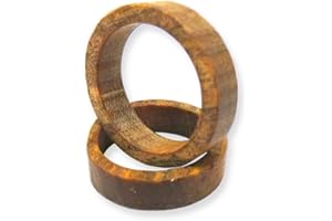 CRIGEMA - Anillo de madera natural de sándalo - negro o marrón - hombre mujer - talla 16,5-17,5-18,5 mm
