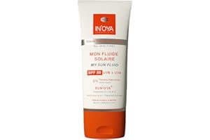 Mon fluide solaire SPF50 – IN'OYA – Sans traces blanches, crème solaire SPF50 – Protection solaire pour le visage - 50ML