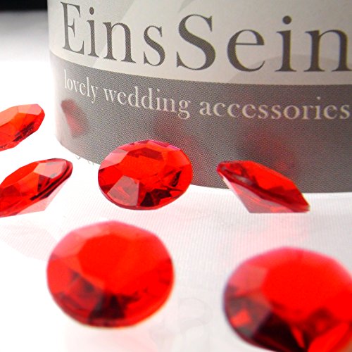 100x FUNKELNDE Diamantkristalle 12mm rot EinsSein® Dekoration Dekosteine Diamanten FUNKELNDE Diamantkristalle Streudeko Konfetti Tischdeko Hochzeit - 2