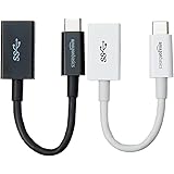 Amazon Basics - Adattatore da USB Type-C a femmina USB 3.1 Gen 1, colore nero & Adattatore da USB Type-C a femmina USB 3.1 Ge