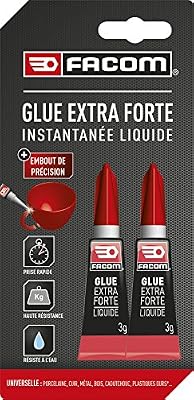 FACOM 84611 Colle cyano liquide 2 x 3 g, Transparent, Set de 2 Pièces