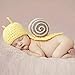 Museya Cute Snail Shaped Baby Infant Newborn Handmade Crochet Beanie Hat Clothes Baby Photograph Props (Yellow)