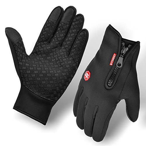 BCMRUN Gants de vélo, imperméable Coupe-Vent Anti-dérapant écran Tactile réglable Taille Hiver extérieur Unisexe vélo…