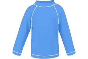 TIZAX T-Shirt de Bain Anti-UV pour Garçon Maillot de Bain à Manche Longue Enfants Rashguard pour Surf Natation Plongée Plage