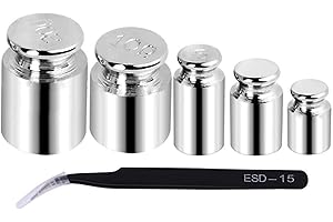 SYMPHONYW Calibration Weight, 1g 2g 5g 10g 20g Chrome Plating Calibration Gram Scale Weight Set and 1 Piece Calibration Weight Tweezer