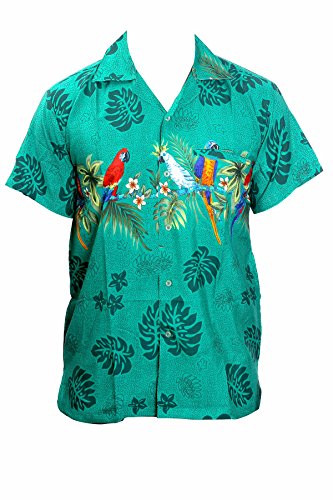 Camisa hawaiana para hombre, diseño de loros en el centro, para la pl