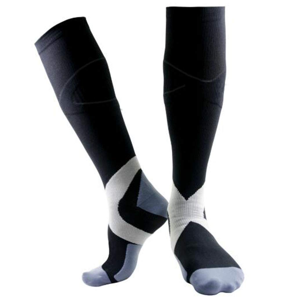 HZH Kompressionssocken für Männer und Frauen für den Außenbereich, (1 Paar, 20-30 mmHg) Anti-Müdigkeits-Socken und geschwollene Beine, Marathonsocken,S/M